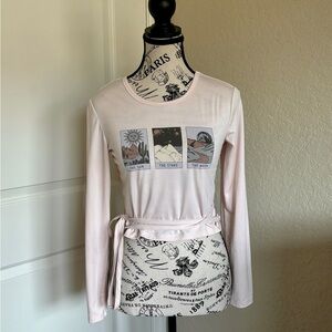 Social Scene Size Medium Tarot Cards Deck Fortune Telling Pale Pink T Shirt Wrap